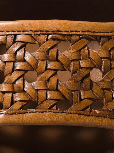 Miu Miu Women's Woven Leather Sandals - Brown | Thumbnail 3