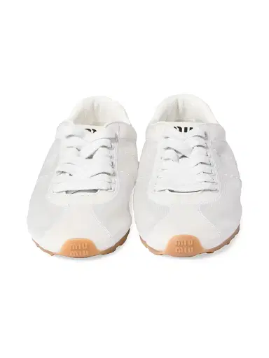 Miu Miu Women's Plume Mesh Fabric Sneakers - White - Size 11.5 | Thumbnail 2