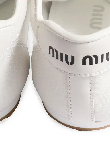 Miu Miu Women's Plume Mesh Fabric Sneakers - White - Size 11.5 | Thumbnail 3