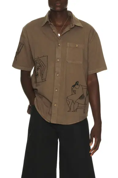 By Parra Crooked Face Short Sleeve Shirt | Thumbnail 1 By Parra Crooked Face Short Sleeve Shirt | Thumbnail 1