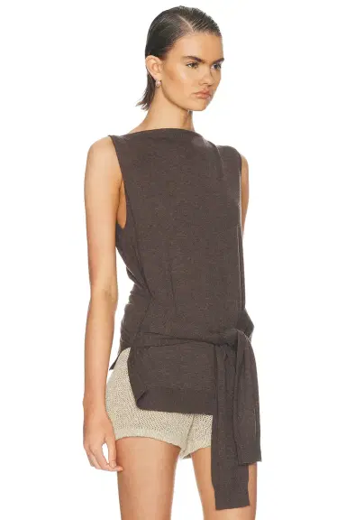 St. Agni Fine Merino Tie Waist Top | Thumbnail 2