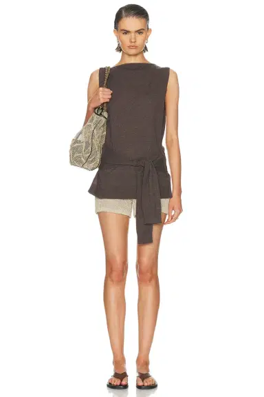 St. Agni Fine Merino Tie Waist Top | Thumbnail 4