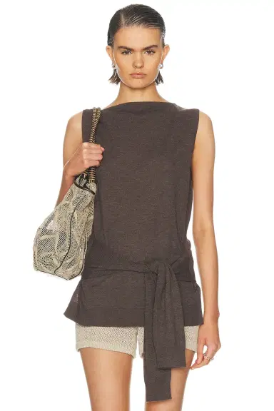St. Agni Fine Merino Tie Waist Top | Thumbnail 1