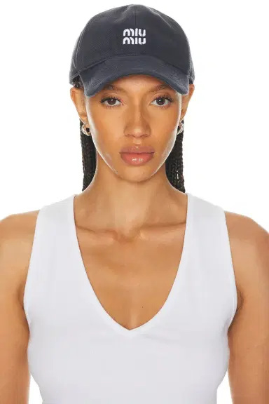 Miu Miu Denim Washed Baseball Cap | Thumbnail 2