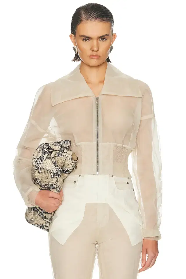 Rick Owens Dracucollar Cropped Bomber Jacket