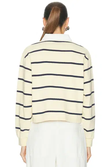 Sporty & Rich Serif Logo Rugby Polo Sweatshirt | Thumbnail 3 Sporty & Rich Serif Logo Rugby Polo Sweatshirt | Thumbnail 3