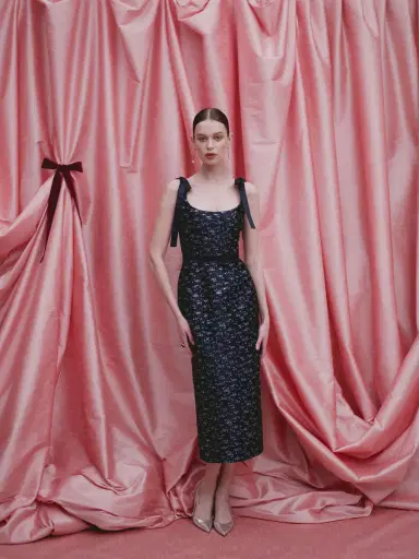 Markarian Acacia Navy Floral Brocade Corset Midi Dress | Thumbnail 2 Markarian Acacia Navy Floral Brocade Corset Midi Dress | Thumbnail 2