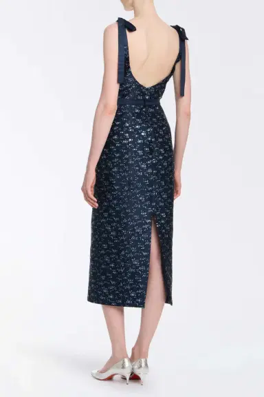 Markarian Acacia Navy Floral Brocade Corset Midi Dress | Thumbnail 4 Markarian Acacia Navy Floral Brocade Corset Midi Dress | Thumbnail 4