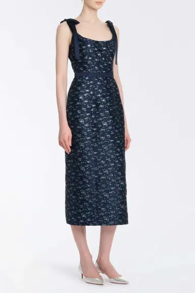 Markarian Acacia Navy Floral Brocade Corset Midi Dress | Thumbnail 5 Markarian Acacia Navy Floral Brocade Corset Midi Dress | Thumbnail 5