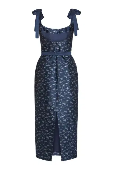 Markarian Acacia Navy Floral Brocade Corset Midi Dress | Thumbnail 6 Markarian Acacia Navy Floral Brocade Corset Midi Dress | Thumbnail 6