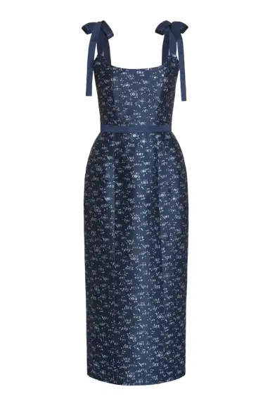 Markarian Acacia Navy Floral Brocade Corset Midi Dress | Thumbnail 1 Markarian Acacia Navy Floral Brocade Corset Midi Dress | Thumbnail 1
