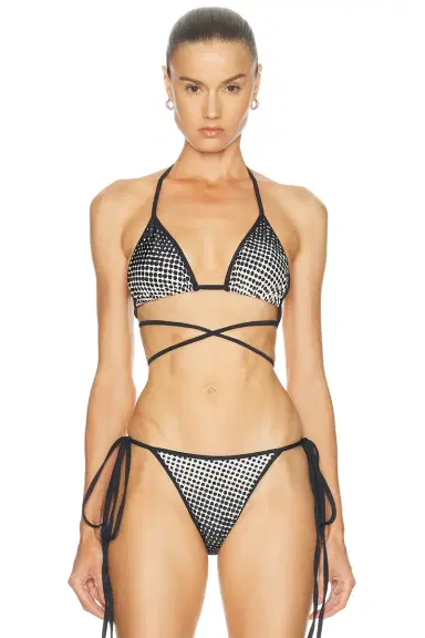 Christopher John Rogers Haltone Wiggle Dot String Bikini Top | Thumbnail 1 Christopher John Rogers Haltone Wiggle Dot String Bikini Top | Thumbnail 1
