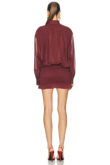 The Andamane Rania Smocked Shirt Mini Dress | Thumbnail 3