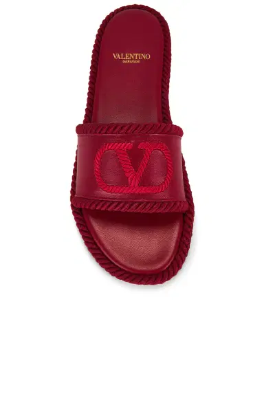 Valentino Garavani V Logo Torchon Slide Espadrilles | Thumbnail 4 Valentino Garavani V Logo Torchon Slide Espadrilles | Thumbnail 4