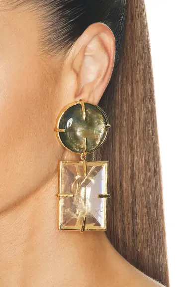 Saint Laurent YSL Oversized Geometric Earrings | Thumbnail 2 Saint Laurent YSL Oversized Geometric Earrings | Thumbnail 2