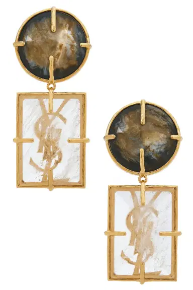 Saint Laurent YSL Oversized Geometric Earrings | Thumbnail 1 Saint Laurent YSL Oversized Geometric Earrings | Thumbnail 1