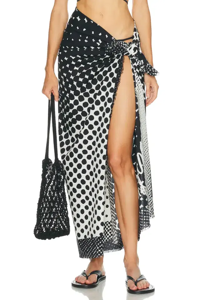 Christopher John Rogers Haltone Wiggle Dot Pareo Sarong