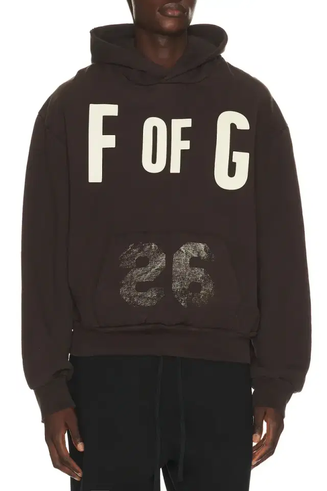 Fear of God Brushed Fleece F Of G Classic Fit Half Raglan Hoodie W/ Pocket