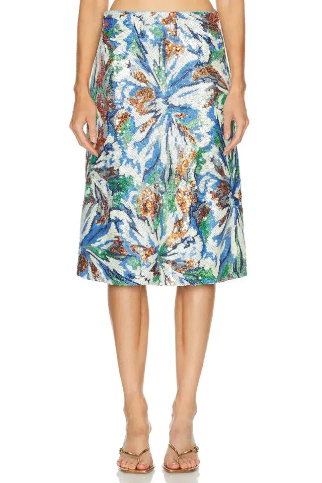 RABANNE Sequin Midi Skirt