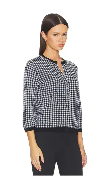 Vince Gingham 3/4 Sleeve Cardi | Thumbnail 2 Vince Gingham 3/4 Sleeve Cardi | Thumbnail 2