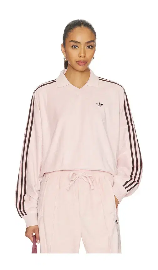 Terry Towel V Neck Top