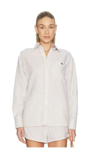 Lacoste Oversized Fit Toile Shirt | Thumbnail 2 Lacoste Oversized Fit Toile Shirt | Thumbnail 2