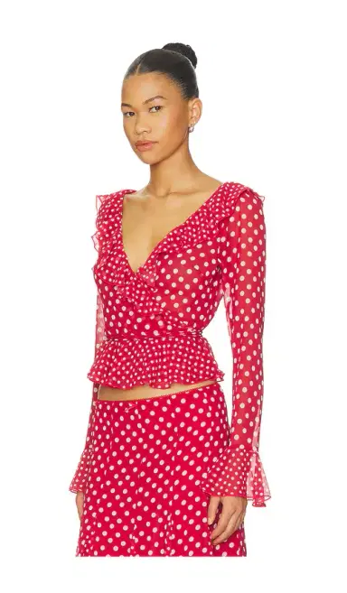 GUIZIO Mallorca Ruffle Wrap Top | Thumbnail 2