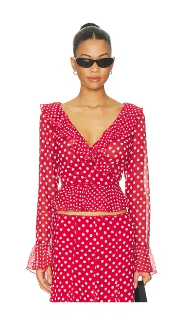 GUIZIO Mallorca Ruffle Wrap Top | Thumbnail 1