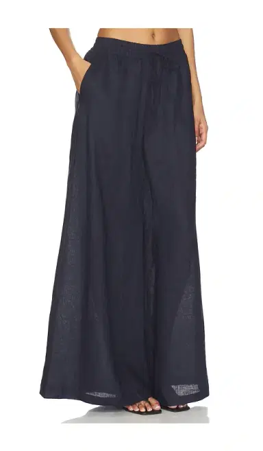 Susana Monaco Solid Linen Wide Leg Elastic Pant | Thumbnail 2