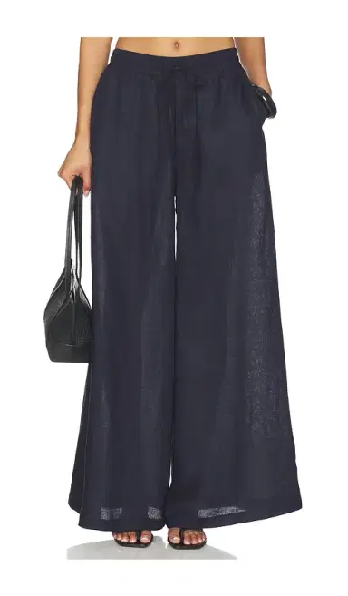 Susana Monaco Solid Linen Wide Leg Elastic Pant | Thumbnail 1