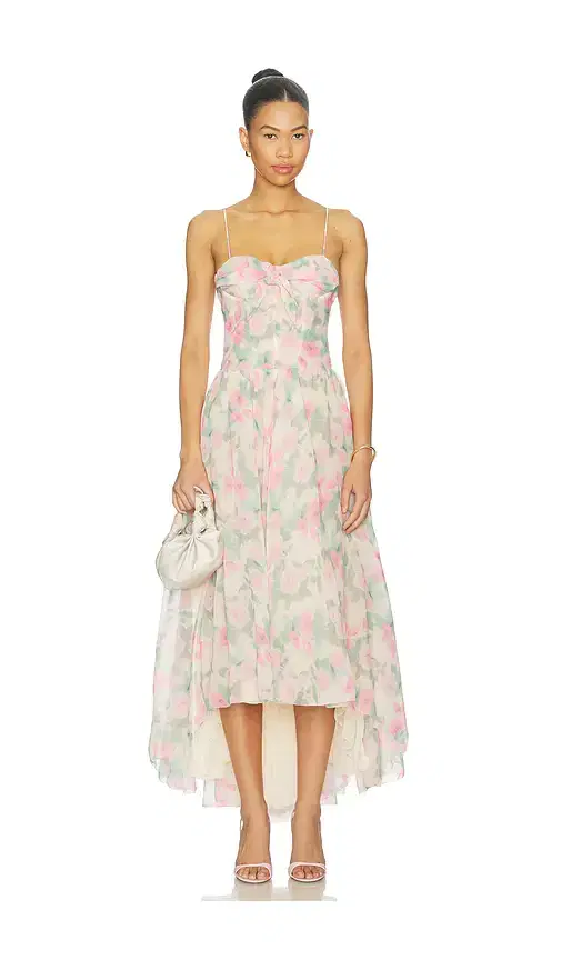 For Love & Lemons Satin Burnout Maxi Dress