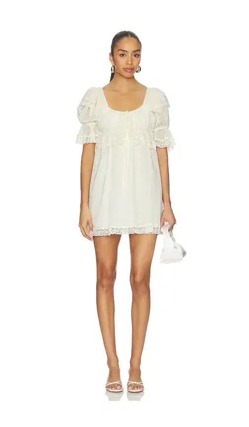 For Love & Lemons Juniper Puff Sleeve Mini Dress