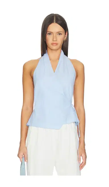 St. Agni Oxford Wrap Top | Thumbnail 1