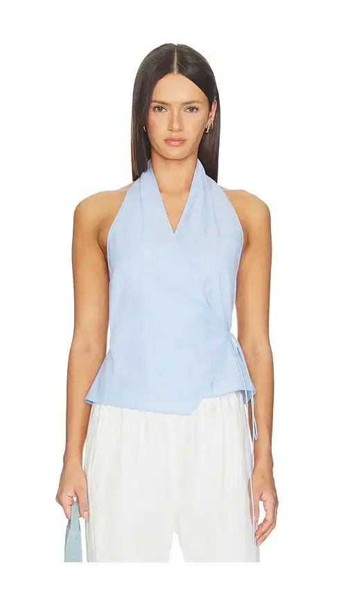 Oxford Wrap Top