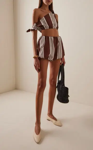 Posse Rosie Striped Cotton Shorts | Thumbnail 2
