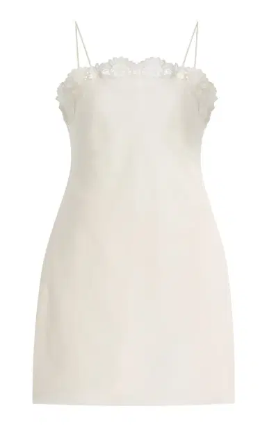 Posse Darya Lace-Trimmed Linen-Cotton Mini Dress | Thumbnail 1 Posse Darya Lace-Trimmed Linen-Cotton Mini Dress | Thumbnail 1