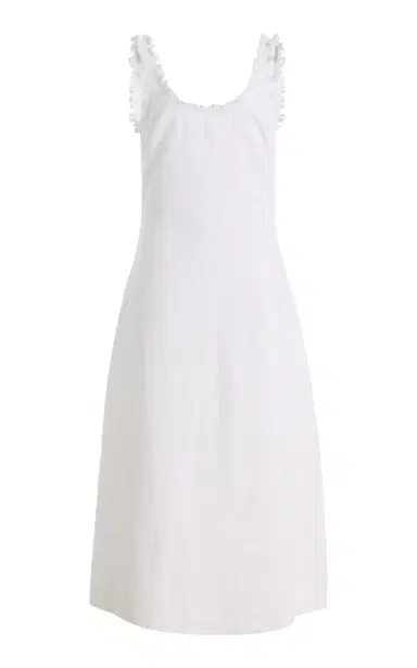 Posse Florence Ruffled Linen Midi Dress | Thumbnail 8