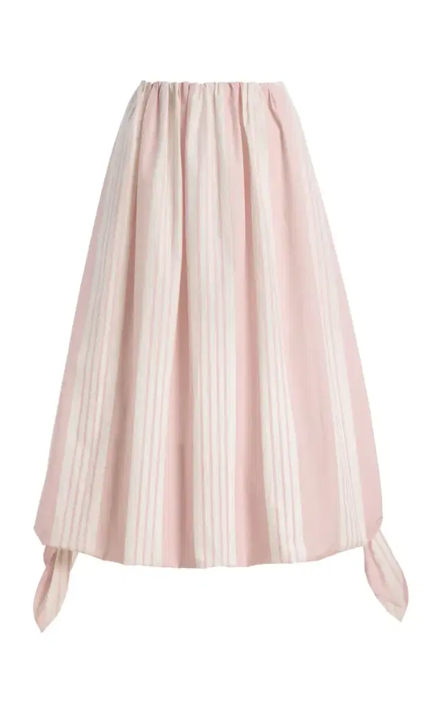 Posse Rosie Striped Cotton Midi Skirt