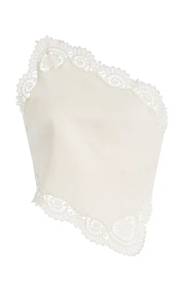 Darya Lace-Trimmed Linen-Cotton Top