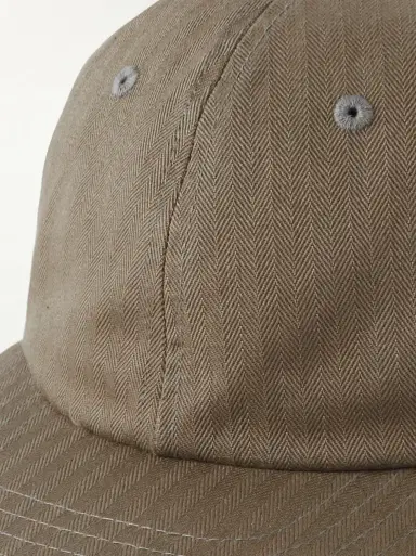 Beams Plus Leather-Trimmed Herringbone Cotton Cap - sage green | Thumbnail 4 Beams Plus Leather-Trimmed Herringbone Cotton Cap - sage green | Thumbnail 4