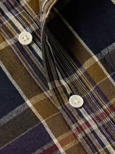 Corridor Tea Tree Checked Cotton Shirt | Thumbnail 5