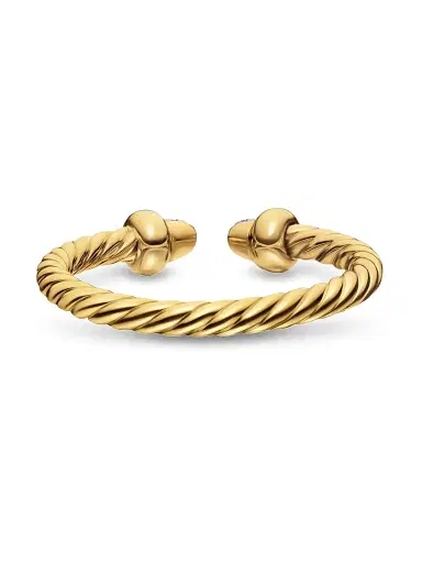 David Yurman Women's Micro Cablespira Flex Open Ring in 18K Yellow Gold - Diamond | Thumbnail 5