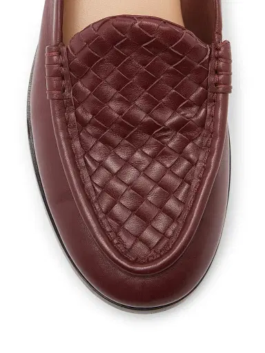 Bottega Veneta Women's Sveglia Intrecciato Leather Loafers - Deep Mahogany - Size 12 | Thumbnail 4 Bottega Veneta Women's Sveglia Intrecciato Leather Loafers - Deep Mahogany - Size 12 | Thumbnail 4