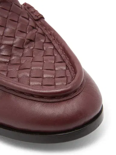 Bottega Veneta Women's Sveglia Intrecciato Leather Loafers - Deep Mahogany - Size 12 | Thumbnail 6 Bottega Veneta Women's Sveglia Intrecciato Leather Loafers - Deep Mahogany - Size 12 | Thumbnail 6