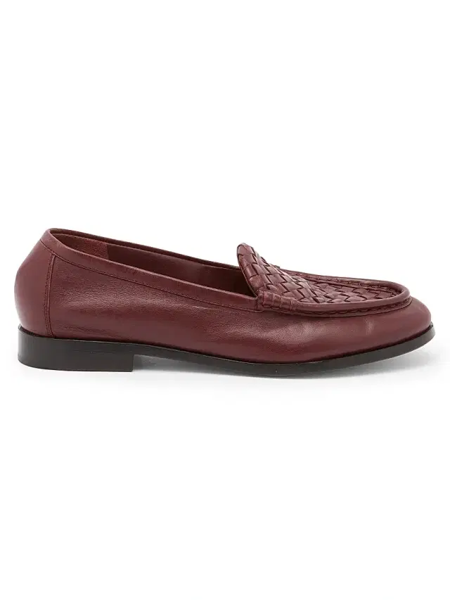 Bottega Veneta Women's Sveglia Intrecciato Leather Loafers - Deep Mahogany
