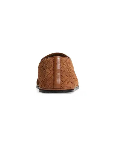 Bottega Veneta Men's Palazzo Intrecciato Suede Slippers - Tannin - Size 13 | Thumbnail 4