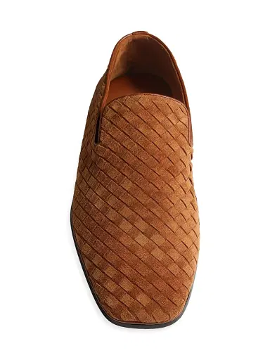 Bottega Veneta Men's Palazzo Intrecciato Suede Slippers - Tannin - Size 13 | Thumbnail 5