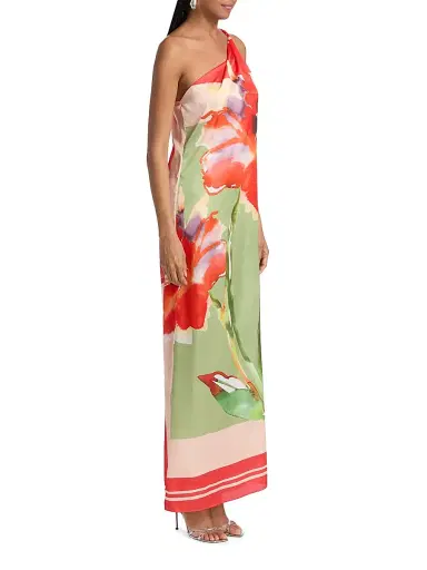 Misa Los Angeles Women's Dounia Floral One-Shoulder Maxi Dress - Scarf Flora - Size Medium | Thumbnail 4