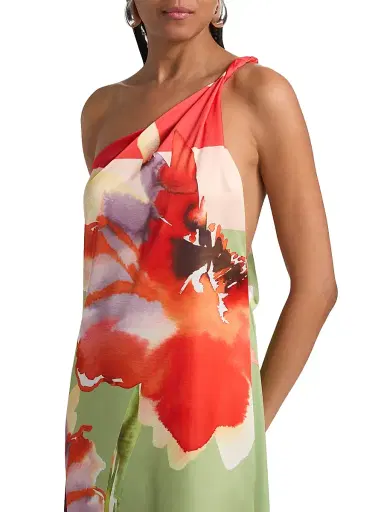 Misa Los Angeles Women's Dounia Floral One-Shoulder Maxi Dress - Scarf Flora - Size Medium | Thumbnail 6