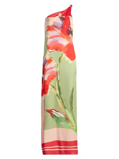 Misa Los Angeles Women's Dounia Floral One-Shoulder Maxi Dress - Scarf Flora - Size Medium | Thumbnail 1
